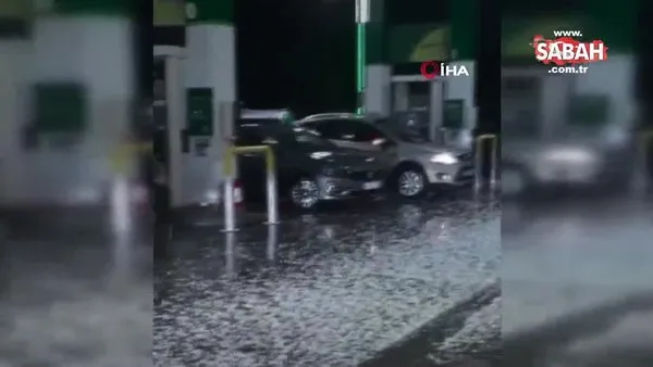 Antalya'da doludan kaçan araçlar akaryakıt istasyonlarına sığındı | Video