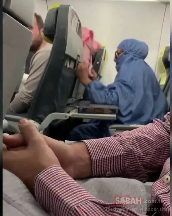 Uçakta sigara içip tişört yakmaya çalışmış; o anlar diğer yolcular tarafından saniye saniye kaydedildi