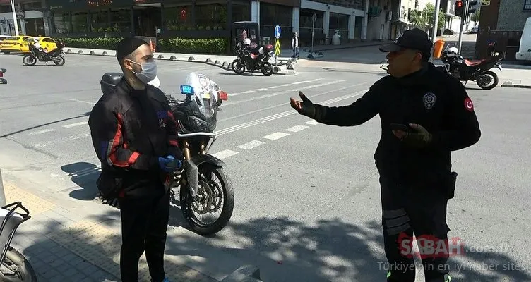 Motorlu kurye ceza yememek için polise dil döktü