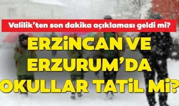 Erzincan ve Erzurum’da yarın okullar tatil mi? 8 Ocak Erzincan ve Erzurum Valiliği tarafından kar tatili açıklaması yapıldı mı?