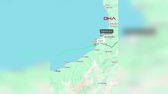 Son dakika: Gürcistan'dan kalkan uçak Rize'de denize acil iniş yaptı