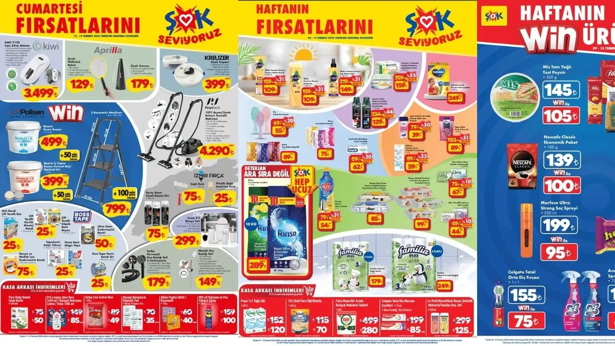 ÇILGIN İNDİRİM GÜNLERİ! ŞOK aktüel 9-15 Temmuz 2025: Cam silme robotu, buharlı temizlik makinesi, banyo seti, deterjanlar...