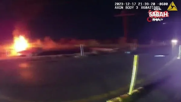 ABD polisi, yanan araçtaki kadını son anda kurtardı | Video