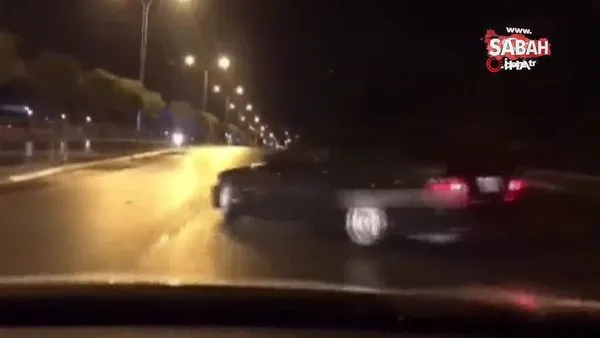 İstanbul’da yol kapatıp “drift” yapan maganda kamerada