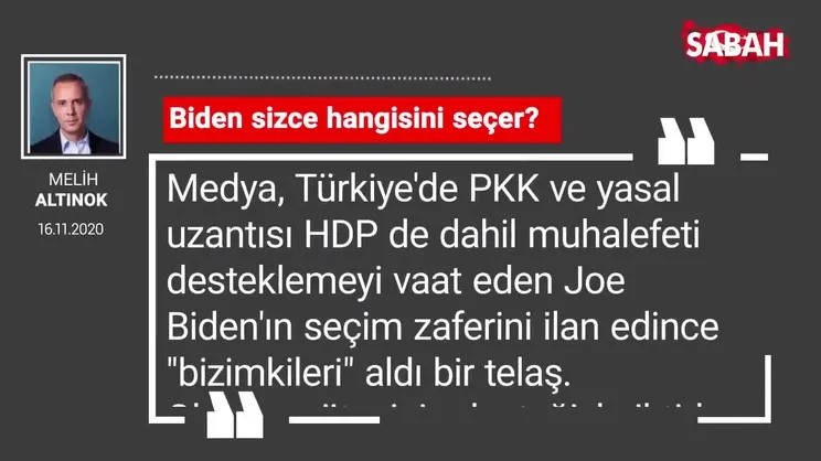 Melih Altınok 'Biden sizce hangisini seçer?'