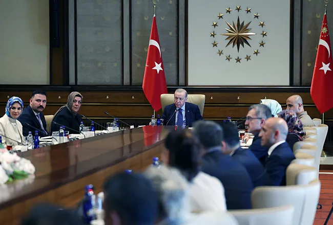 Külliye'de anlamlı kabul: Başkan Erdoğan şehit ailelerini ağırladı