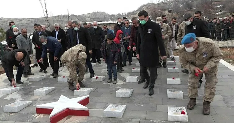 Terör örgütü PKK’nın Hamzalı’da katlettiği 23 şehit törenle anıldı