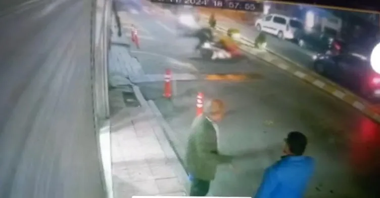 İstanbul Kağıthane’de motokurye kadına çarptı: O anlar kamerada!