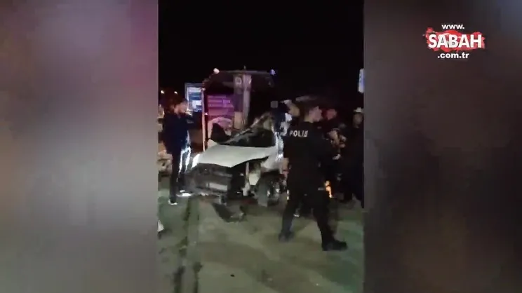 Halk otobüsü ile otomobil çarpıştı: 1 ölü, 2 yaralı | Video