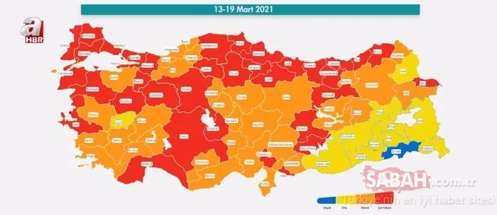 Türkiye güncel ve yeni koronavirüs risk haritası değişti! Bu iller kırmızı renk koduna döndü...İşte tek mavi il!