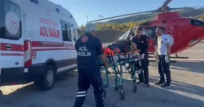 Dağda düşerek ayağını kıran kadın, hava ambulansı ile hastaneye kaldırıldı #tunceli