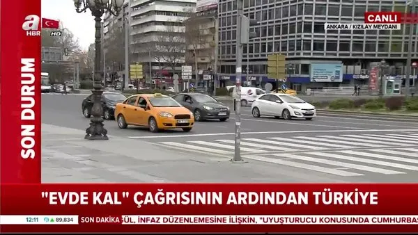 Ankara'da vatandaşlar 'Evde kal' çağrısına uydu, meydanlar boş kaldı... | Video