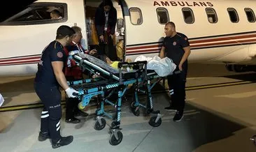 Ambulans uçak yüksek ateş rahatsızlığı olan çocuk için havalandı