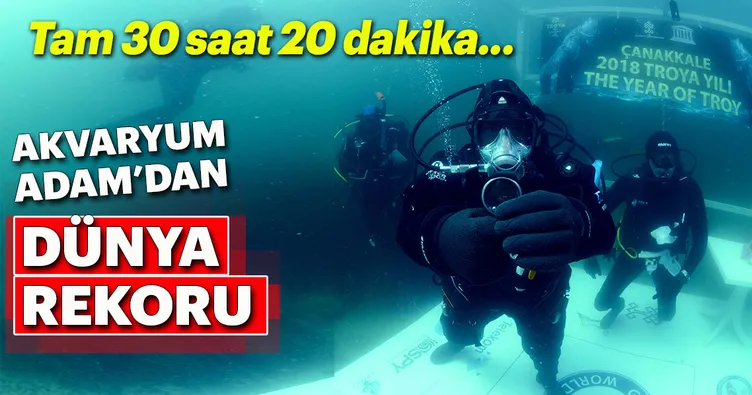 Akvaryum adam dünya rekoru kırdı