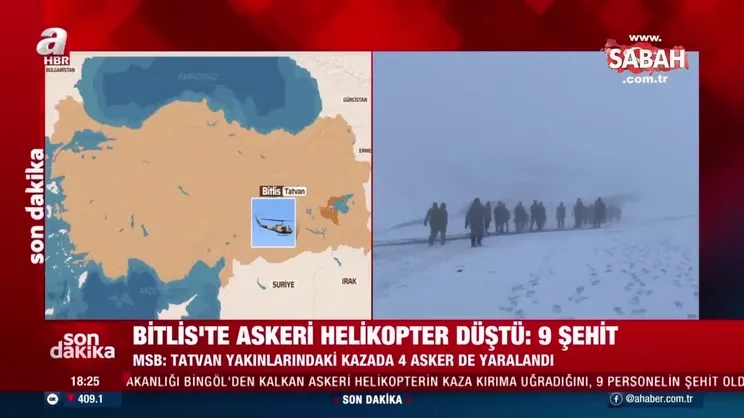 SON DAKİKA HABERİ! Bitlis'te askeri helikopter düştü: 9 asker şehit | Video