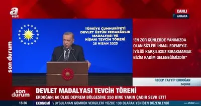 Başkan Erdoğan’dan Devlet Üstün Fedakarlık Madalyası Tevcih Töreni’nde önemli açıklamalar | Video