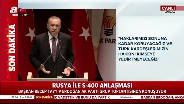 Başkan Erdoğan'dan, grup toplantısında önemli açıklamalar