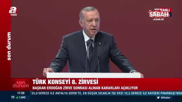 Başkan Erdoğan Türk Devletleri Teşkilatı Zirvesi'nde açıklamalarda bulundu