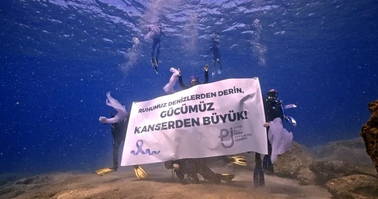 Türkiye’de ilk kez ünlü dalgıçlar, meme kanseri hastalarıyla birlikte daldı!