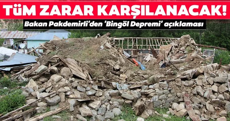 SON DAKİKA HABERİ: Bakan Pakdemirli’den Bingöl depremi açıklaması! Zararı karşılama kararı aldık