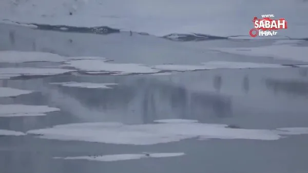 Murat Nehri kısmen buz tuttu | Video