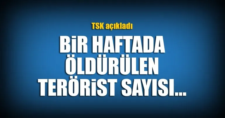 TSK: Bir haftada 54 terörist etkisiz hale getirildi