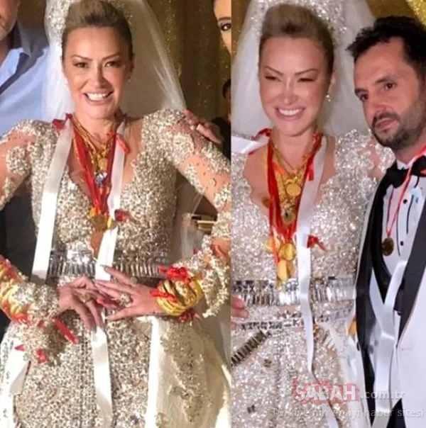 Aylin Coşkun ile Volkan Aslan evlendi! Aylin Coşkun'a kilolarca altın takıldı!
