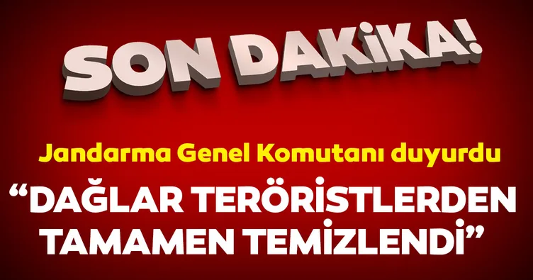 Son dakika: Dağlar teröristlerden tamamen temizlendi