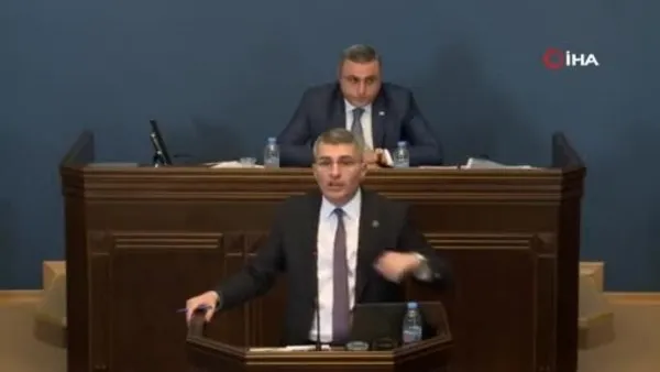 Gürcistan parlamentosunda yumruklu kavga!