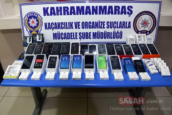 Kahramanmaraş'ta seyyar satıcıda yakalanan kaçak cep telefonları şaşırttı