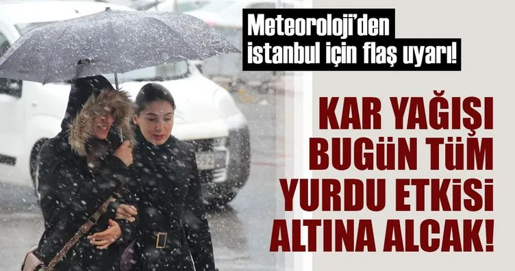 Meteoroloji’den kritik hava durumu uyarıları üst üste geliyor! İstanbul’da bugün kar bekleniyor