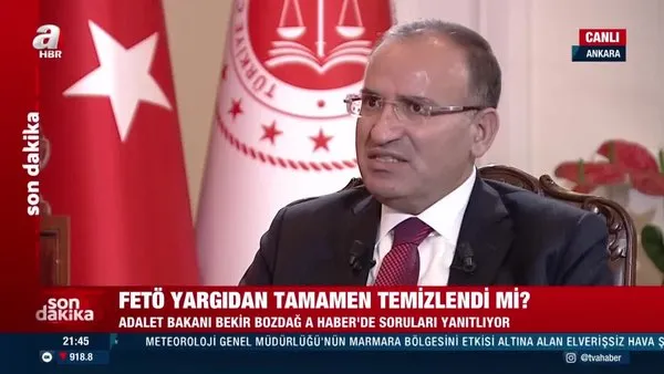 Son dakika: Adalet Bakanı Bekir Bozdağ A Haber'de | Video