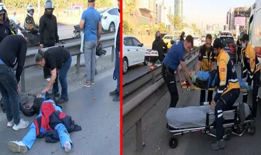 Ataşehir’de korkunç kaza! Motosiklet bariyerlere ok gibi saplandı: Sürücü yola savruldu