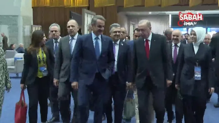 Cumhurbaşkanı Erdoğan, Yunanistan Başbakanı Miçotakis ile bir araya geldi