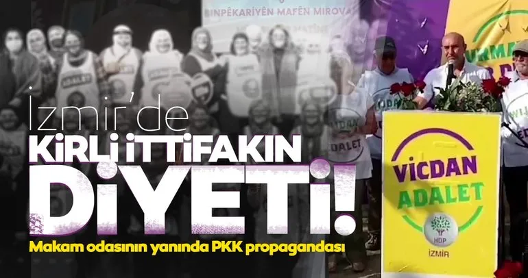 Son dakika: İzmir’de kirli ittifakın diyeti Öcalan propagandası oldu!