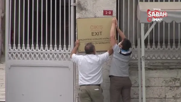 Ayasofya Camii'nde o tabelalar kaldırıldı | Video