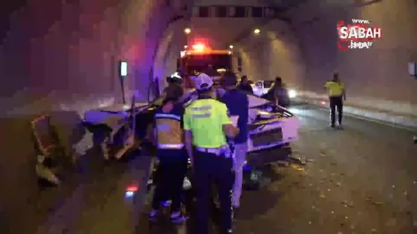 TIR, tünelde arıza yapan otomobile çarptı: 1 ölü, 3 yaralı | Video