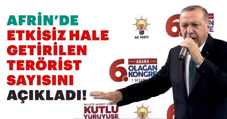 Son Dakika: Cumhurbaşkanı Erdoğan'dan Afrin mesajı!