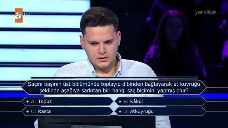 Kim Milyoner Olmak İster’de Ahmet Talha Dağlı 1 milyon TL değerindeki soruyu açtı!