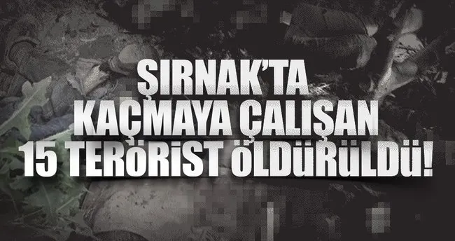 Şırnak’ta 15 terörist öldürüldü!