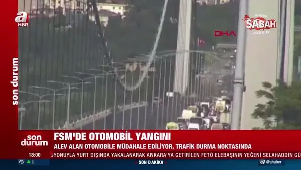 FSM Köprüsü'nde otomobil alev alev yandı | Video