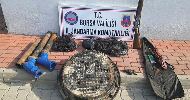 Bursa’da jandarma kablo hırsızlarını yakaladı