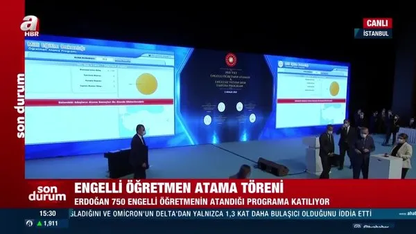 Başkan Erdoğan, butona bastı. 750 engelli öğretmen kamu görevine atanıyor | Video