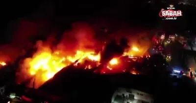 Geceyi aydınlatan yangın 8 saat sonra kontrol altına alındı | Video