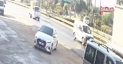 Hızını alamadı kırmızı ışıkta bekleyen araçlara böyle çarptı! | Video