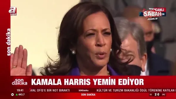Son Dakika: ABD Başkan Yardımcısı Kamala Harris yemin etti | Video