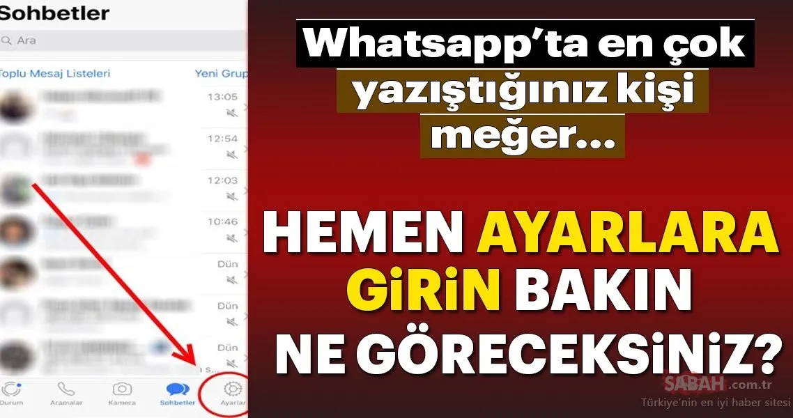 whatsapp ta en cok konustugunuz kisi