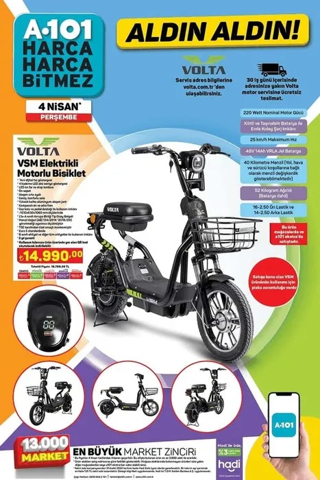 A101 Aktüel 4 Nisan 2024 Kataloğu: Motorlu bisiklet, beyaz eşya, L koltuk... A101 aktüel katalog ürünleri bugün satışta!
