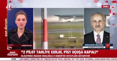 İstanbul Havalimanı’nda faciadan dönüldü! Kargo uçağı gövde üzerine iniş yaptı | Video
