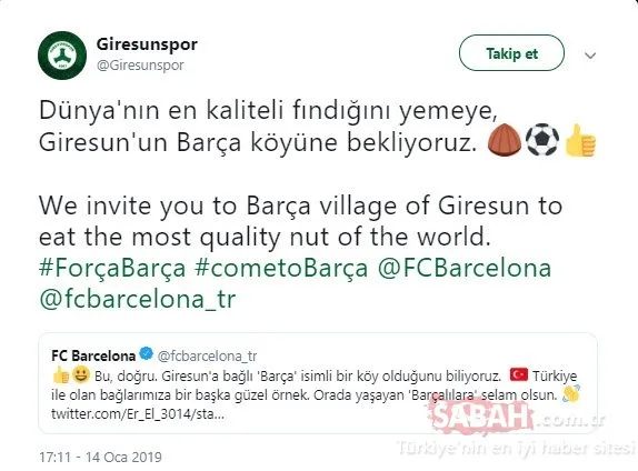 Giresunspor’dan Barcelona’ya flaş teklif